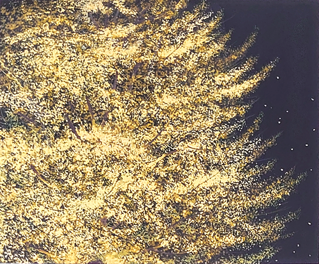 千住博の絵画作品　タイトルは、大イチョウ